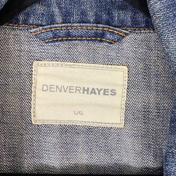 Denver Hayes Denim Jacket Ombre Blue Denim 100% Cotton Side Pockets Mens Large - Picture 7 of 10